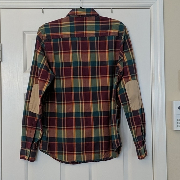 TOPMAN Plaid Button Shirt with Elbow Patches - Picture 7 of 7